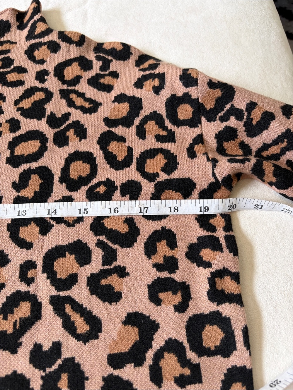 Rachel Zoe Luxe Leopard Print Mock Neck Sweater | Camel & Black | XS - Picture 4 of 5